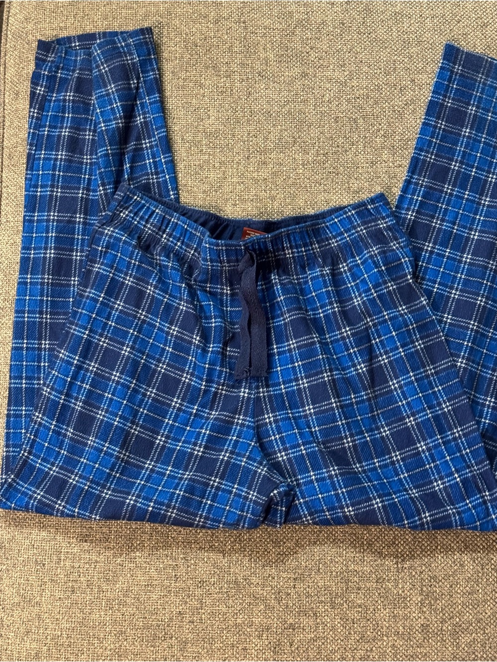 Arizona Boys Pajama Pants Blue White Flannel Size Medium 10/12